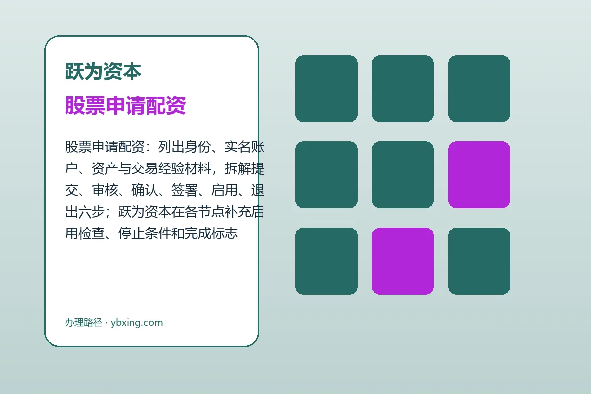 跃为资本配资服务办理流程示意
